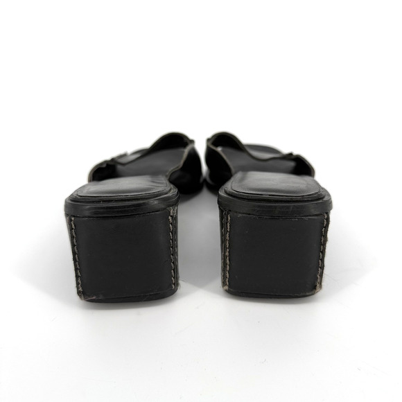 Wesley and Co Leather Sandals Size 6 Square Toe Block Heel Minimal Y2K Brazil - Picture 4 of 9